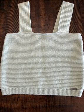 Hollister Ribbed Knit Crop Tank Top | Size Small | Sage Green Sweater Cami